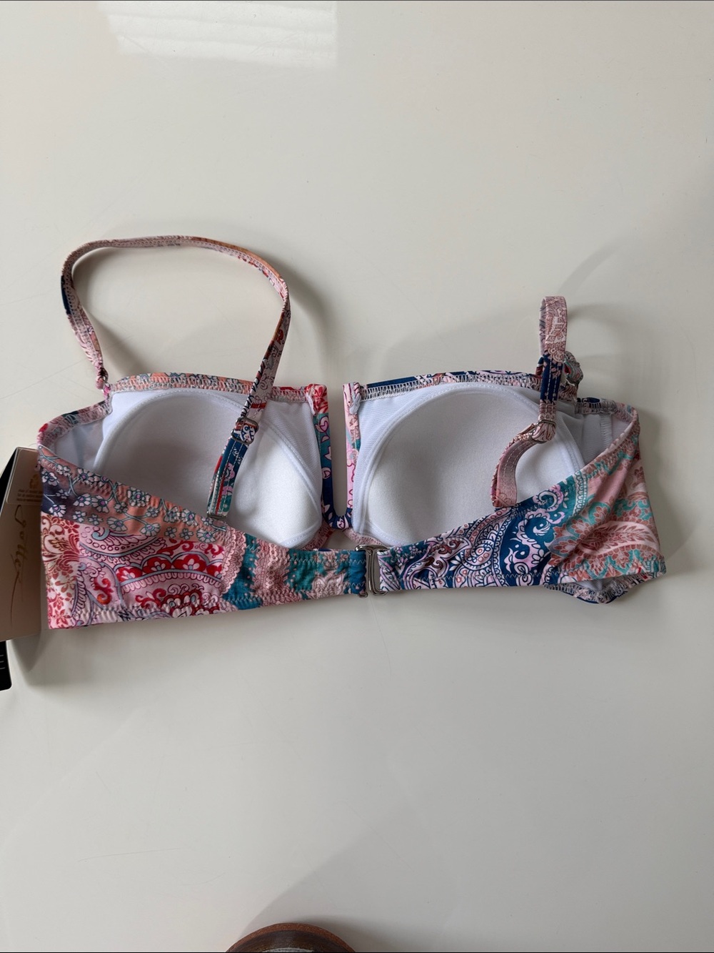 Profile By Gottex Pink Multi Paisley Bandeau Bikini Top - Picture 5 of 9